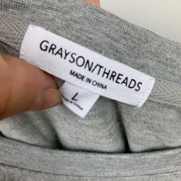 GRAYSON THREADS Gray Pink 'I Love Coffee' Pullover Sweatshirt Sz L - Picture 8 of 10